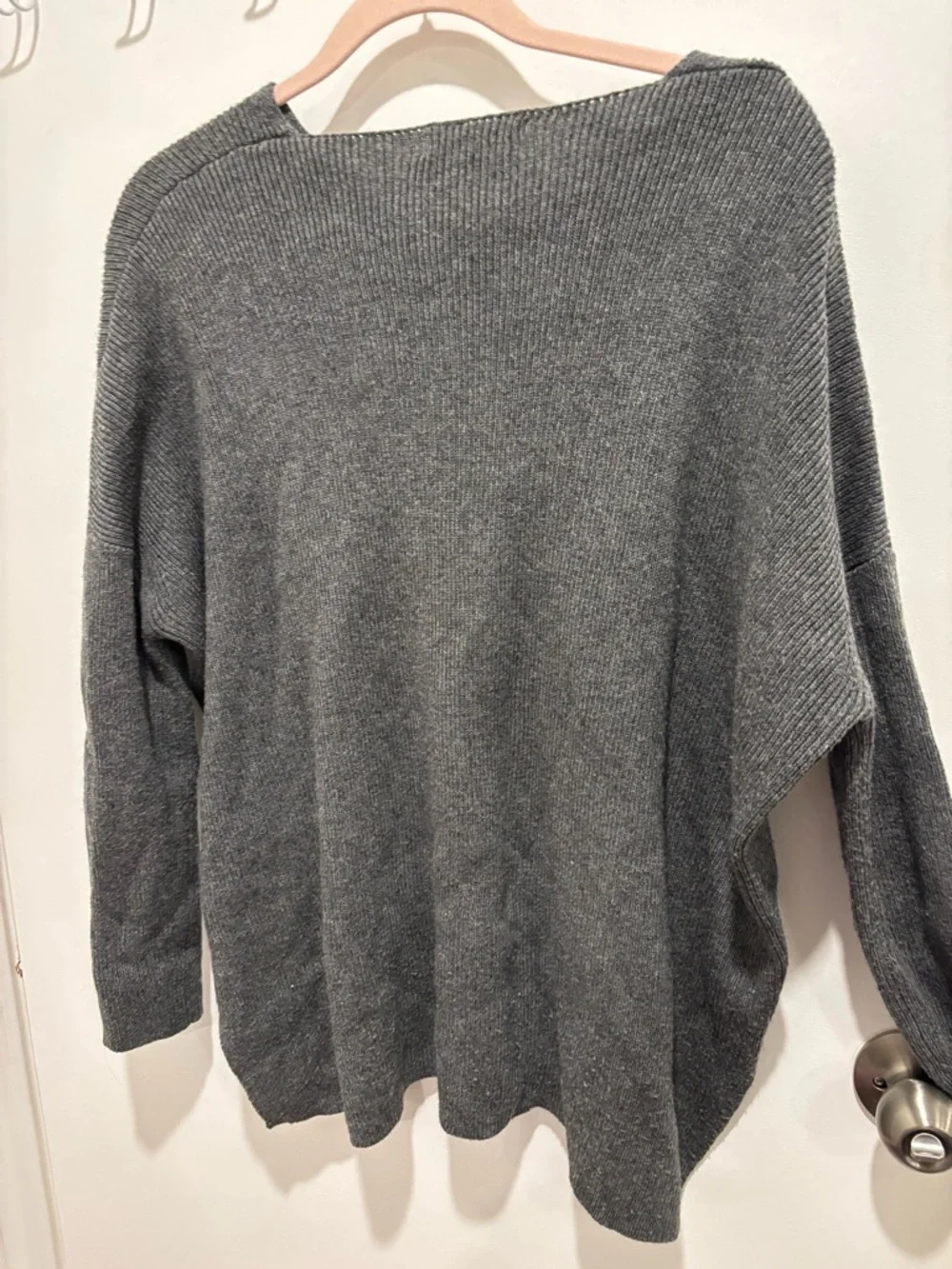 Uniqlo Gray V-Neck Knit Sweater - Picture 6 of 6